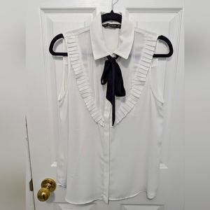 Zara sleeveless necktie blouse